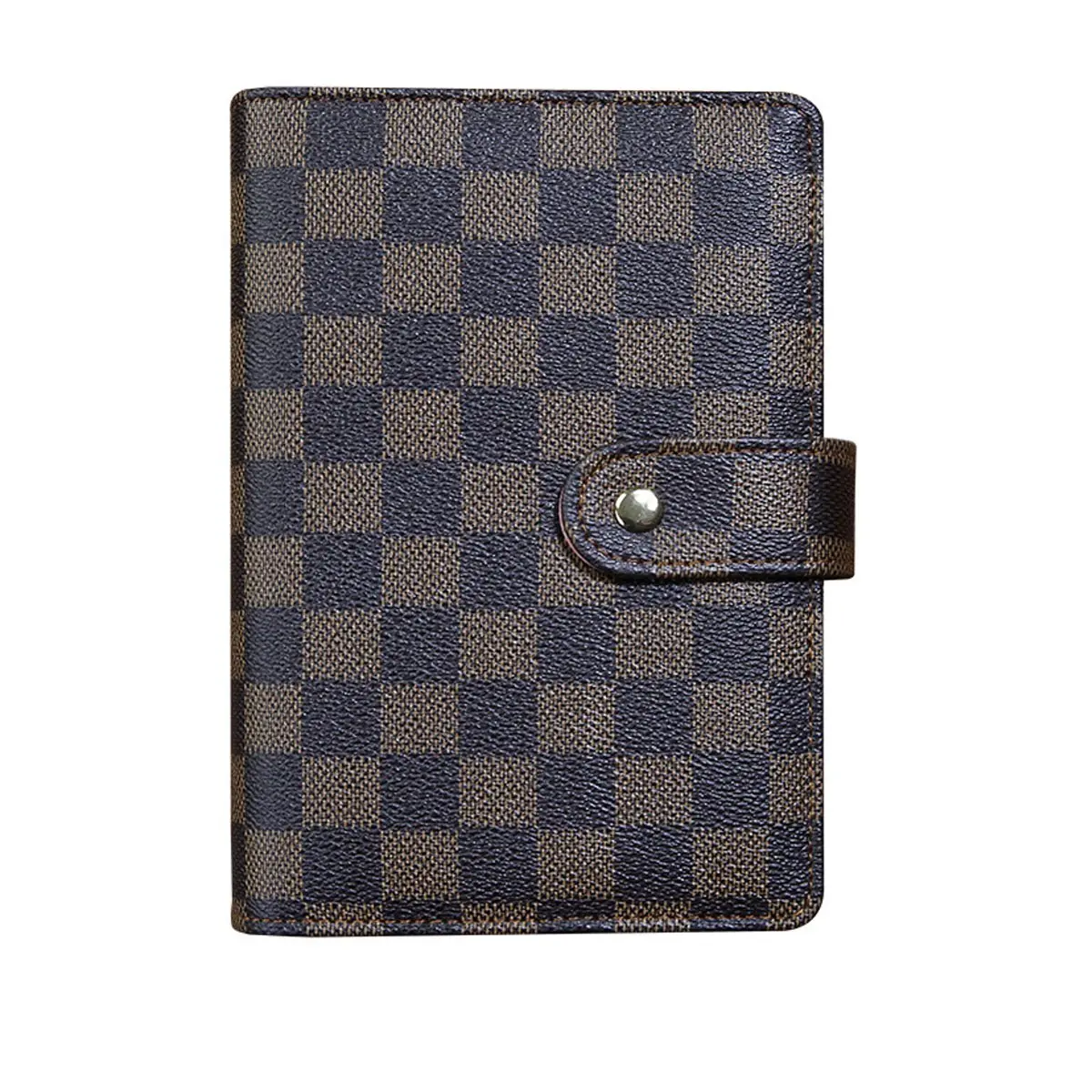 A6 Size Faux Leather Plaid Notebook Journal, Detachable Refillable Inner Pages, Multi-Functional Storage, Ideal for Work, School, Logs, Portable Notebook