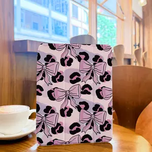 Pink Leopard & Bow iPad Case for iPad 11th A16 2025/10.9 inch 2022 iPad 10th Generation Case, Shockproof Protective Cover with Auto Sleep/Wake, Soft Transparent TPU Back Shell with Pencil Holder