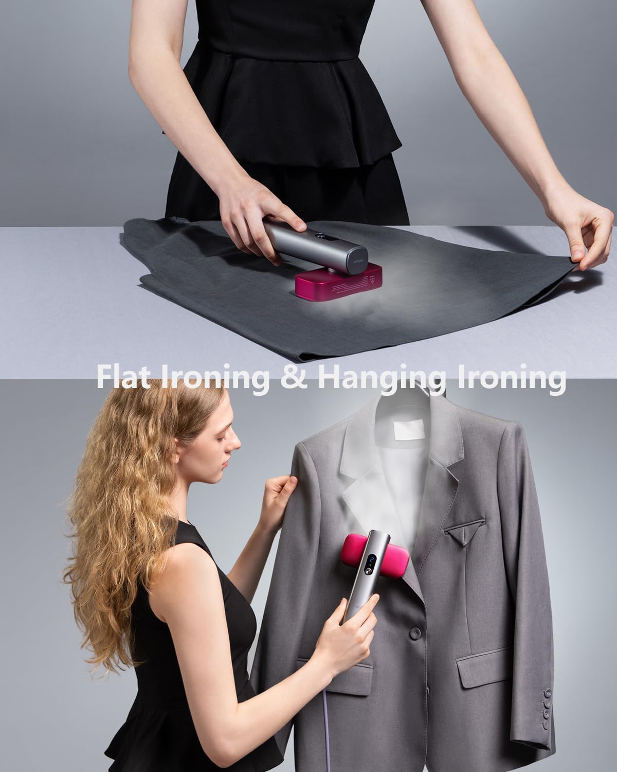Nesugar G5 Pro Palm-Sized Portable Steamer Iron - 1200W Power, 100-240V Global Type, 15s Fast Heat-Up, 1lb, Dual Steam Settings, Auto Shut-Off, Rotating Head, Multi-Coat Sole Panel, 100ml Self-Standing Tank, Travel Steamer for Clothes