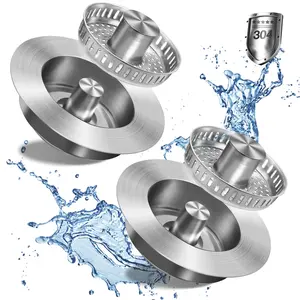 Upgraded 3 in 1 Kitchen Sink Drain Strainer and Stopper, Drain Plug Filter for Bathroom Sink, Sink Stopper Kitchen Drain with Anti-Clogging Basket Strainer for Standard 3-1/2'' Drain