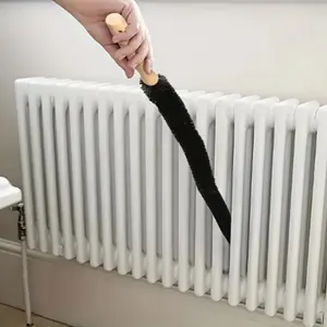Multi-Purpose Radiator Cleaning Brush with Wooden Handle, Nylon Bristles Remove Dust and Cotton Fiber, Ideal for Vent Holes, Air Conditioners, Refrigerators, Household Cleaning Tool