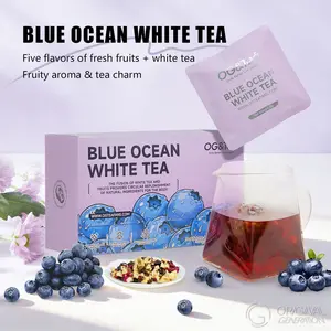 Vision Tea Blue Ocean White Tea 80g（8g×10packs）With Blueberry Snow Pear Apple White Tea Dragon Fruit Mulberry
