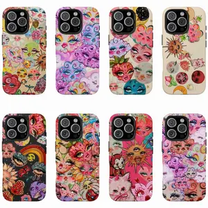 Whimsical Celestial Phone Cases | Vibrant Moon & Floral Face Designs for Ultimate Style | Compatible with iPhone 16, 15, 14, 13, 12, 11, X, SE & Samsung Galaxy S21 to S24 | Trendy Protective Covers for Cosmic Art Lovers