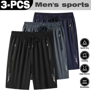 2026 Summer Hot-Selling Men's Sports Shorts, Men's Summer Thin Ice Silk Pants, Men's Casual Pants, Loose Plus Size Quick-Dry Men's Knee-Length Shorts