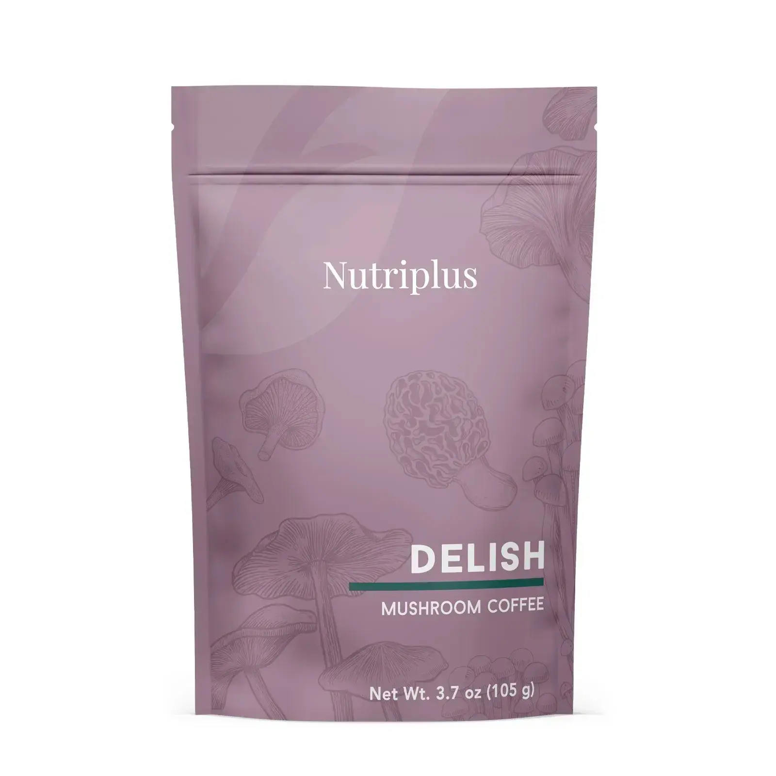 Nutriplus Delish Mushroom Coffee - Unique Blend with Earthy Mushroom Flavor & Rich Coffee Aroma - Perfect for Coffee Lovers - 3.7 oz