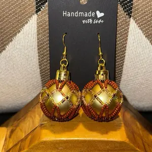 Mini Christmas ornament beaded earrings