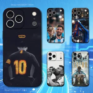 Soft Silicone Black M-Messi-S-M10 Cool Cellphone Cover - Shockproof, Aesthetic Protective Tech Accessory for iPhone 11,12,13,14,15,16,17,XS,X,XR,SE,8,7,Mini,Plus,Pro Max Mobile Phone Accessories