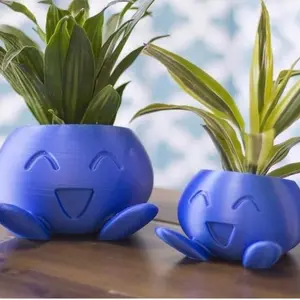 Pokémon Plant Pot - Blue Color, Cartoon Face Design, Fun Shapes, Ideal for Gardening