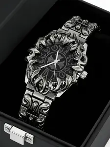 1pc Quartz Watch with Luminous Function, Fashion Luxury Round Case, Unisex Unique Design, Fashionable Watch, Perfect for Valentine's Day, Father's Day, Halloween Gift