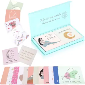 Affirmation Cards - Daily Motivational and Inspirational Cards for Women, Positive Affirmation Cards for Women, 50 Daily Mindfulness/Meditation Cards with Portable Box, Daily Affirmations for Women Lyuzecheean