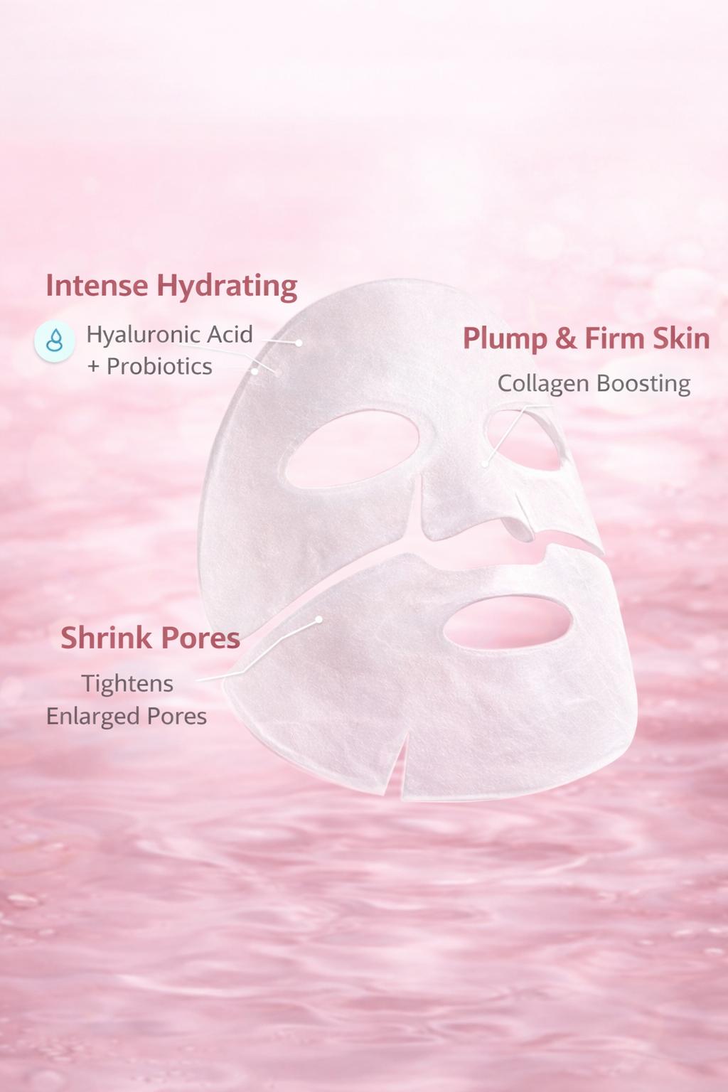 OFUQ 4-Pack Bio-Collagen Real Deep Hydration Overnight 32-gr Face Mask Intensive Moisturizing & Firming Collagen Mask For All Skin Types Moisturizer