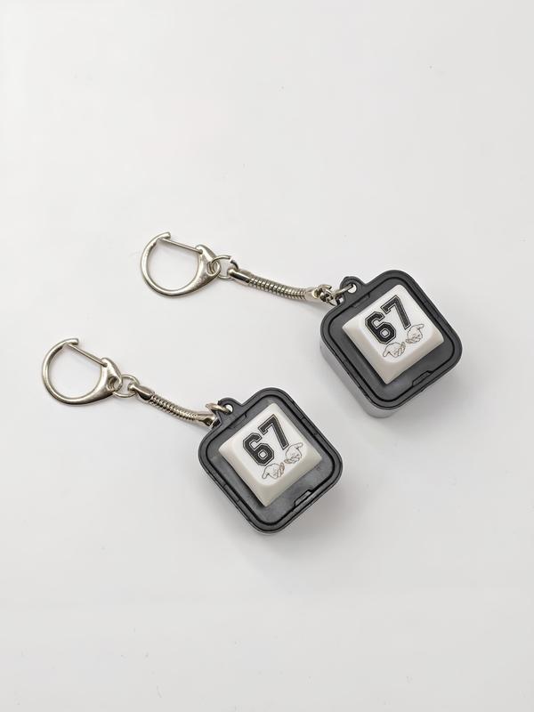 67 Sound Button Keychain Desk Rechargeable Everyday Carry Toy, Light-Up Rechargeable Collectible, IYKYK kid Gift