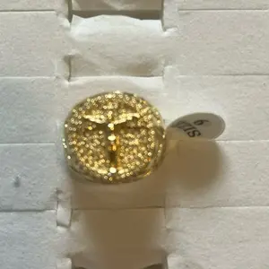 18k Yellow Gold Filled Men's Ring Crucifix "Jesus" Catholic jewelry - Elegant Design for Religious Wear size 9