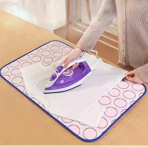 Foldable Anti-Slip Ironing Board Pad, Home Use Small Bed Clothes Iron Heat Resistant Cloth, Portable Ironing Mat for Household Laundry Products, Laundry Room