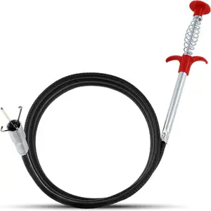 62" Snake Drain Clog Remover -  as Hair Clog Remover for Sink, Shower, and Bathtub - Dryer Vent Cleaner, and as a Flexible Grabber Tool for Hard to Reach Places - By RAM-PRO