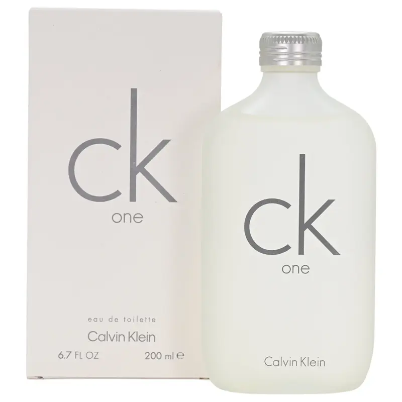Calvin Klein CK 1 Unisex Citrus Woody Spicy Alcohol-Based EDT Perfume (6.7 fl oz) - Long-Lasting Elegant Fragrance, New in Box, Amber Musk Finish, Green Tea Freshness, Cedar Drydown, Lemon Notes, Gifts Adults, Mens Gifts