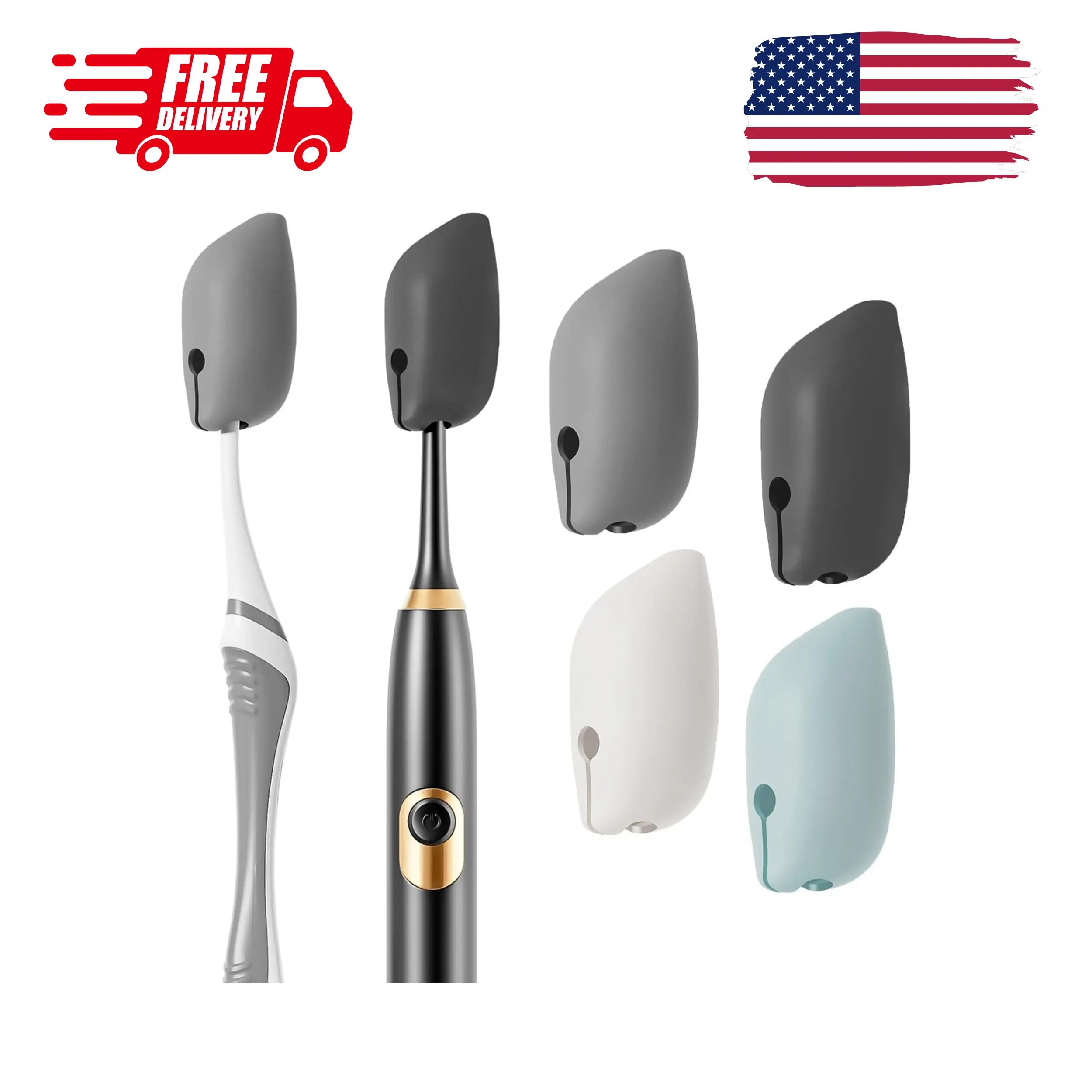 Silicone Toothbrush Covers, 4 Pack Tooth Brush Cover Cap