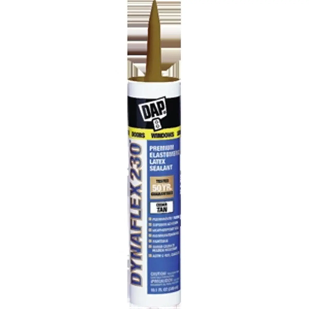 Dap 18412 Silicone Sealant, 10.3 oz, Cedar Tan 230 Dynaflex Elastomeric Latex Sealant, Sealant Silicone