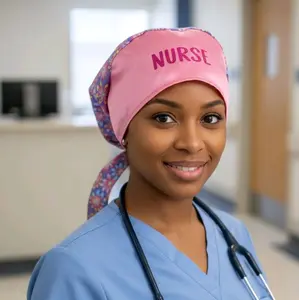 Healthcare scrub cap customized