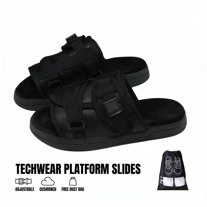 Unisex Rubber Sports Slide Sandals - Adjustable Suede Straps, Arch Support, Slip-Resistant Outsole, Silk Lining, Phylon Memory Midsole, Wide/Narrow Fit, Height Boost, All-Season Everyday Footwear, Shoes for Women, Cushioned Women's Sports Slide