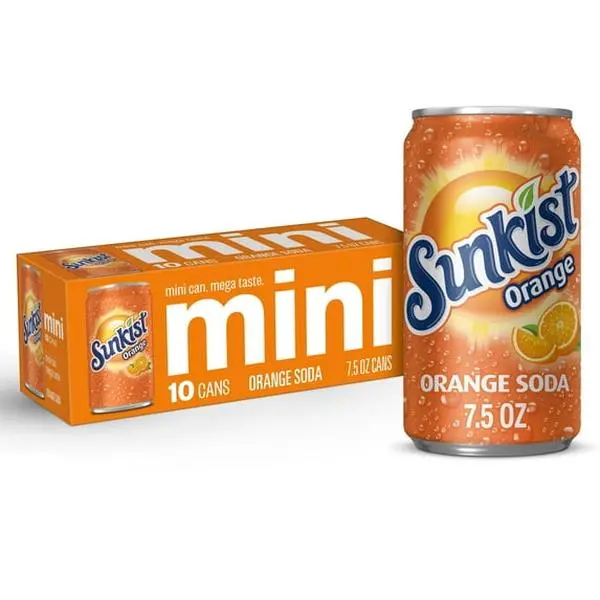 PR Sunkist Orange Soda Pop, 7.5 fl oz, 10 Pack Cans PR Sunkist Orange Soda Pop, 7.5 fl oz, 10 Pack Cans