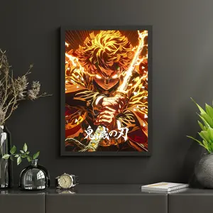 Zenitsu Agatsuma Demon Slayer Poster, Vibrant Anime Wall Art for Otaku Room Decor, Manga Art Anime Fan Gift
