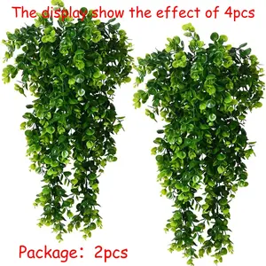 Artificial Eucalyptus Plant, Faux Eucalyptus Flowers, 2/4 Counts Fake Hanging Plant, Decorative Plant for Home Living Room Bedroom Dining Room Wedding Party, Fruit