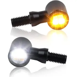 Universal Motorcycle Turn Signals Switchback LED Turn Signal Kit Front Mini Blinkers Compatible with Harley Honda Suzuki Triumph Yamaha, Ovral