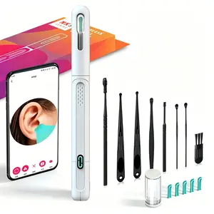 Visible Earwax Removal Tool, 8-Piece Care Set,Earwax Cleaner,Earwax Removal Kit with Illumination Light,Cleaning Device with Ear Scoops, Electronic Earwax Cleaner Compatible with iOS and Android Systems, High-Definition Camera, Holiday Gift, Birthday Gift