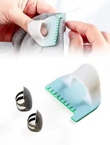 Sewing Template Kit, Sewing Thimble Finger Protector, Adjustable Finger Metal Shield Protector Pin  Sewing Quilting Craft Accessories DIY Sewing Tools (2 pcs)