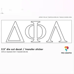 Pro-Graphx Delta Phi Lambda Sticker Greek Sorority Decal for Car, Laptop, Windows, Officially Licensed Product, Girls College Group Monogram Design 2.5" Tall - White