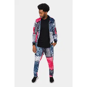 Bandana Paisley Velvet Velour Track Suit