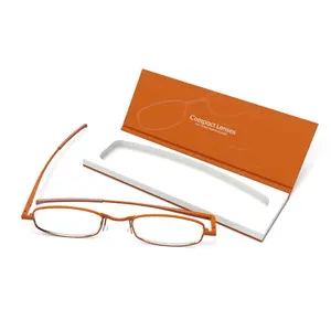 If USA  Compact Lens Flat Folding Reading Glasses, Cinnamon - Plus 3.0