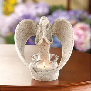 Angel Statue Tea Light Candle Holder, Memorial Candle Gift, Sympathy Gift, Mourning, Grief, Funeral, Remembrance, Home Decor