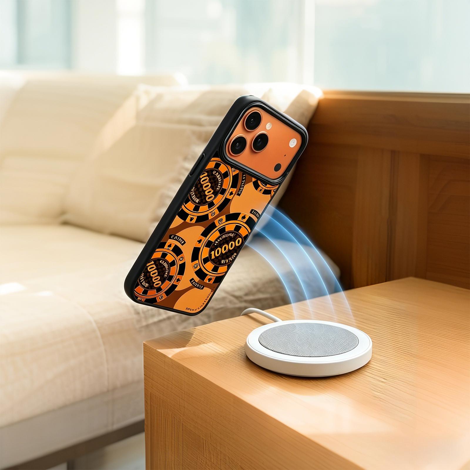 Personalized Shockproof Magnetic Phone Case — Featuring a Reflective Glitter Pattern Design. Compatible with iPhone 17, 16, 15, 14, 13, 12 (Max, Plus, Pro) Series. Drop-Resistant, Scratch-Proof, and Fade-Resistant; Includes Integrated Lens Protection.