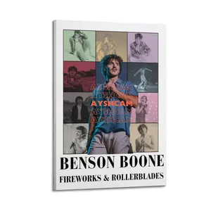 Benson Boone Poster for Bedroom Aesthetic Canvas Wall Art Living Room Posters Painting Picture Print Modern Family Decor Artist Bathroom Poster