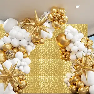 12p Sparkling Backdrop Wall Decor, Mirror Background, Enhance Atmosphere, For Photoshoot, Holidays and Birthdays, Anniversaries，Engagement Banners