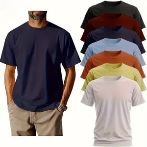 7-Piece Classic Fit Crew Neck T-Shirt Set, 100% Cotton Running Tee, Unisex, Ideal for Outdoor Activities, Breathable Comfortable, Machine Washable, Perfect Gift