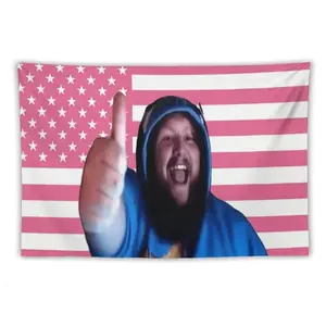 CaseOh Pink American Flag Meme Tapestry 3x5 FT - Polyester Viral Meme Wall Hanging for Bedroom & Party Decor, Internet Aesthetic Banner