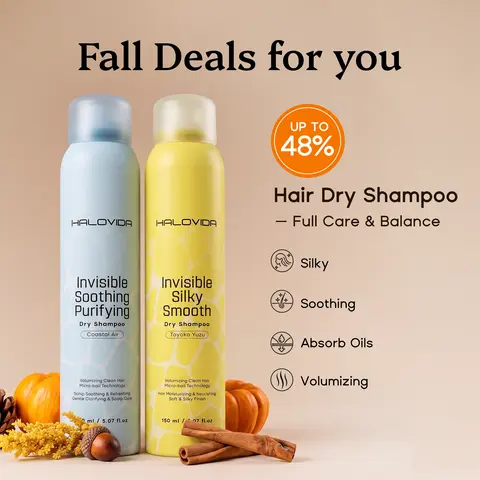 Halovida Instant Fresh Volume Boost Hair Dry Shampoo 5.07 FL.OZ. Refresh Hair and Absorb Oil Between Washes, Purifies scalp,Gentle,Balances oil,Long- lasting fresh volume,Locks in moisture,Boosts shine,