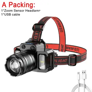 LED Sensor Headlamp Camping Search Light Head Flashlight Rechargeable Powerful Head Lamp Front Lanterns Headlights 5 Styles JANGYAGN