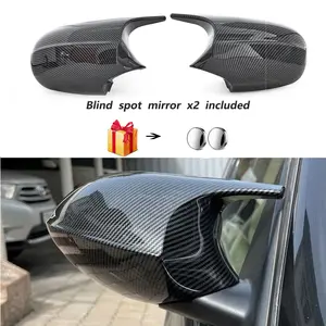 Side Mirror Cover Caps for BMW E90 E91 2006 2008 Pre LCI Rearview Mirror Caps for 328i 325i with Bonus Blind Spot Mirrors