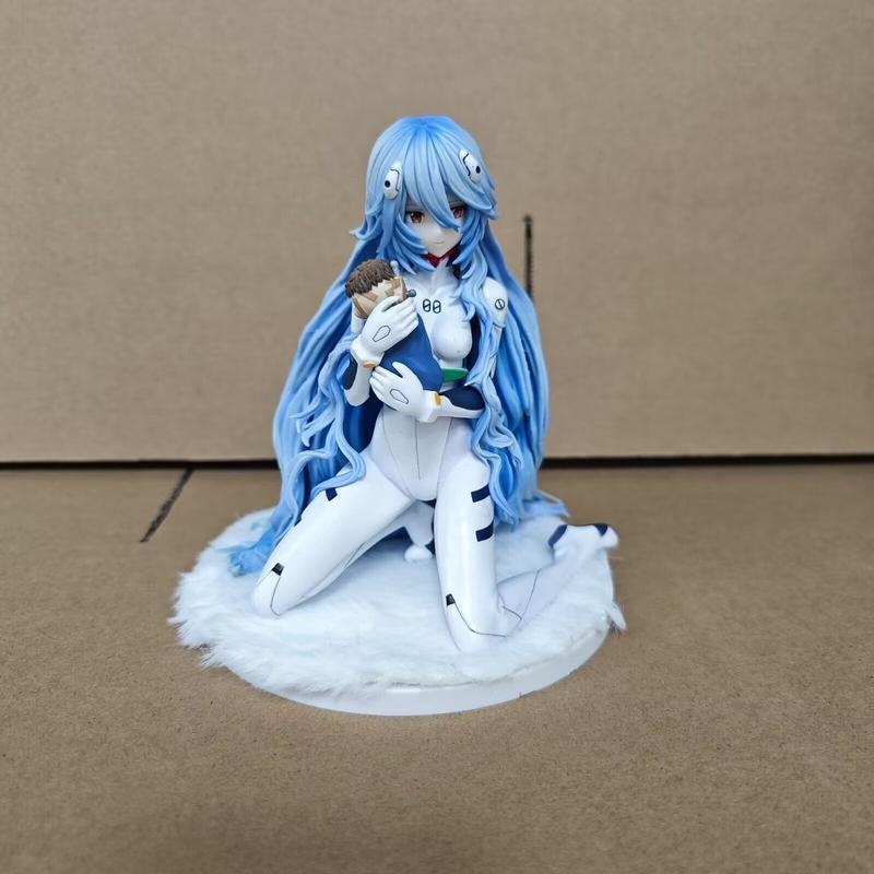Iconic EVA Rei Ayanami Kneeling Figure  New Theatrical Edition Long Hair Gentle Gaze – Must-Have Anime  for True Evangelion Fans! toy excellent gift choice decor festive home craft art figurine