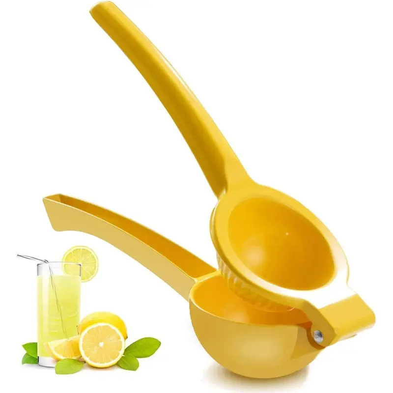 Manual Juicer Citrus Lemon Squeezer, Fruit Juicer Lime Press Metal, Professional Hand Juicer Kitchen Tool (Yellow)