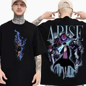 Arise Solo Leveling Ver3 Shirt, Solo Leveling Character Tee, Sung Jin Woo Anime Color Tee, Unisex Short Sleeve Tee Cotton Menswear HJRT