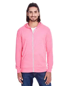 Threadfast Apparel Unisex Triblend Full-Zip Light Hoodie