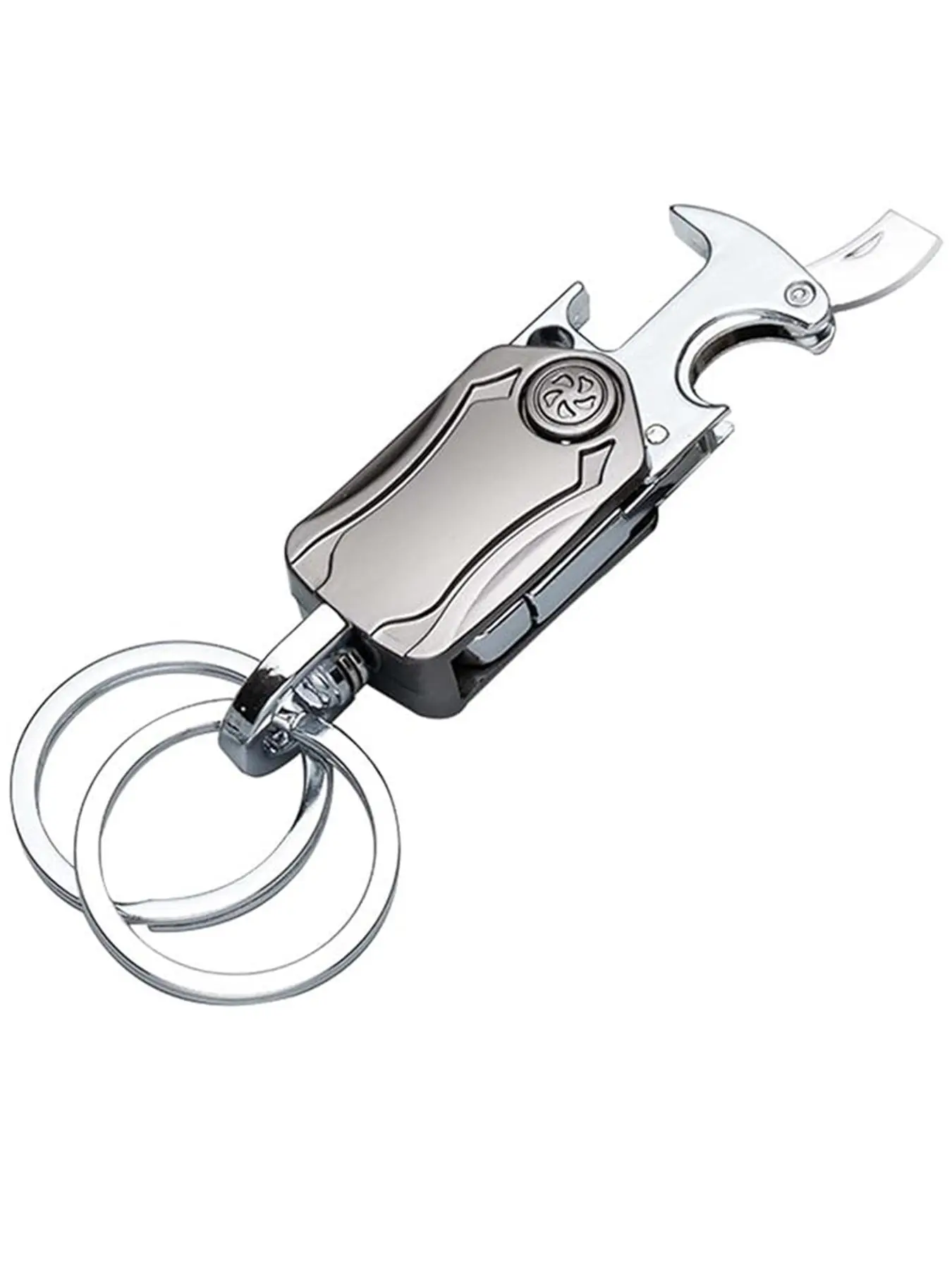 Car Key Chain with 2 Rings, Universal Keychain Holder for Men and Women, Keychain For Bags, 360 Degree Rotatable, Bottle Opener, Carabiner, Multi Purpose Keychain, Car Key Chains, Fashionable Alloy Keychain, Stylish Keychain