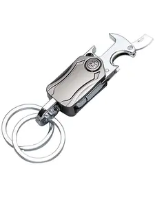 Car Key Chain with 2 Rings, Universal Keychain Holder for Men and Women, Keychain For Bags, 360 Degree Rotatable, Bottle Opener, Carabiner Car Key Chains, Fashionable Alloy Keychain