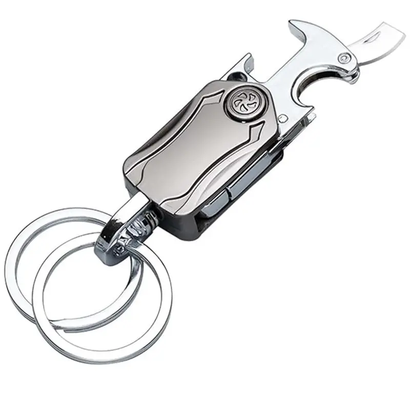 Car Key Chain with 2 Rings, Universal Keychain Holder for Men and Women, Keychain For Bags, 360 Degree Rotatable, Bottle Opener, Carabiner, Car Key Chains, Fashionable Alloy Keychain, Stylish Keychain, Keyrings for Keys