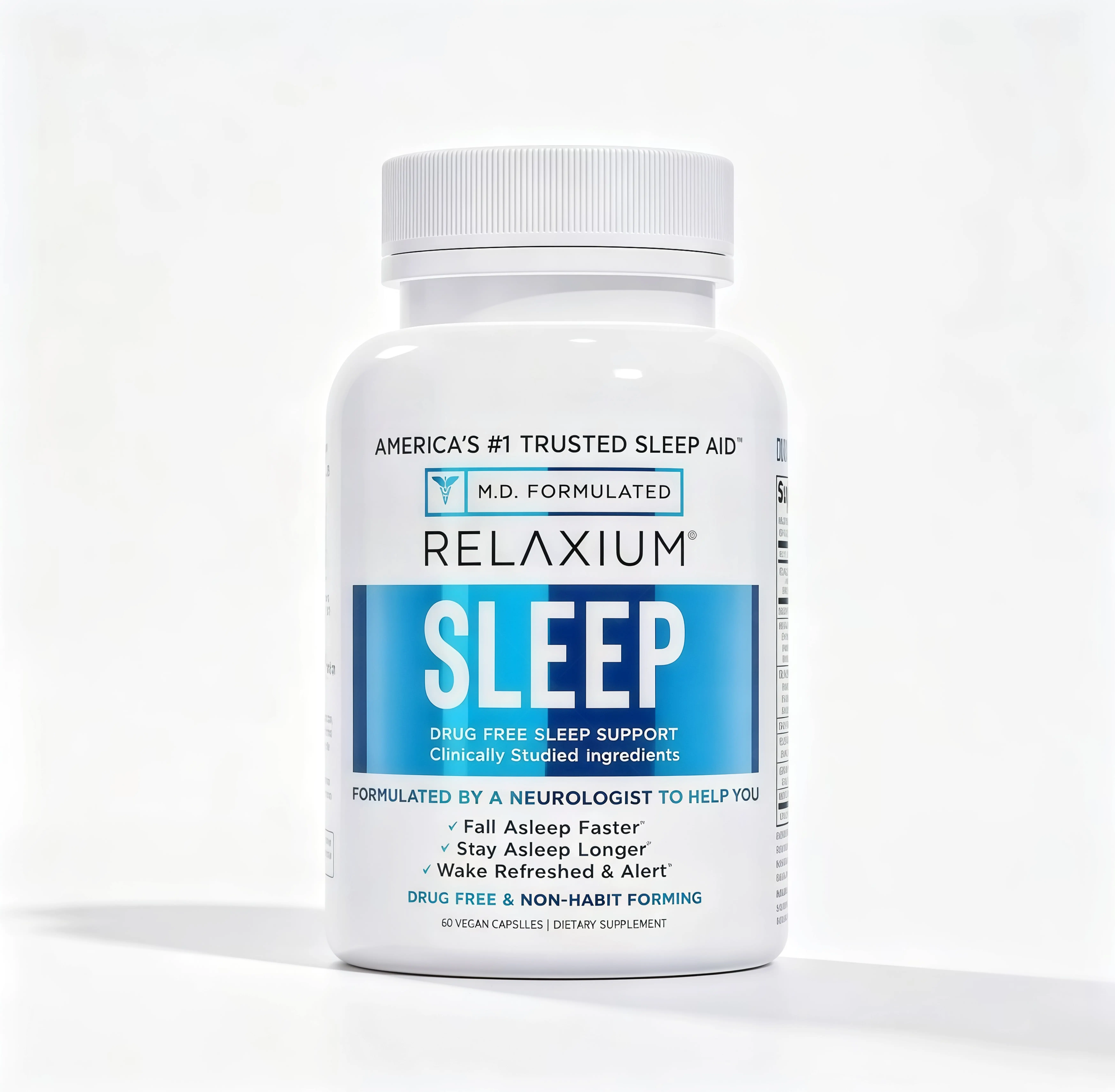 Relaxium Sleep Aid for Adults, 5mg Melatonin, Magnesium Glycinate,AD 30-Day | Non-Habit Forming Dietary Supplement, Drug-Free, Stress Relief